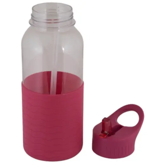 Silicone Wave Bottle Dark Pink Open